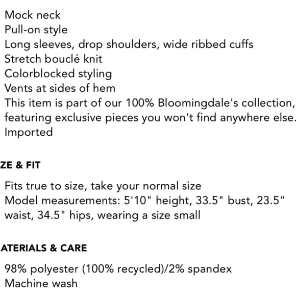 Aqua Colorblock Sweater Mock Neck Sweater Boxy Excellent Size M - Picture 8 of 9